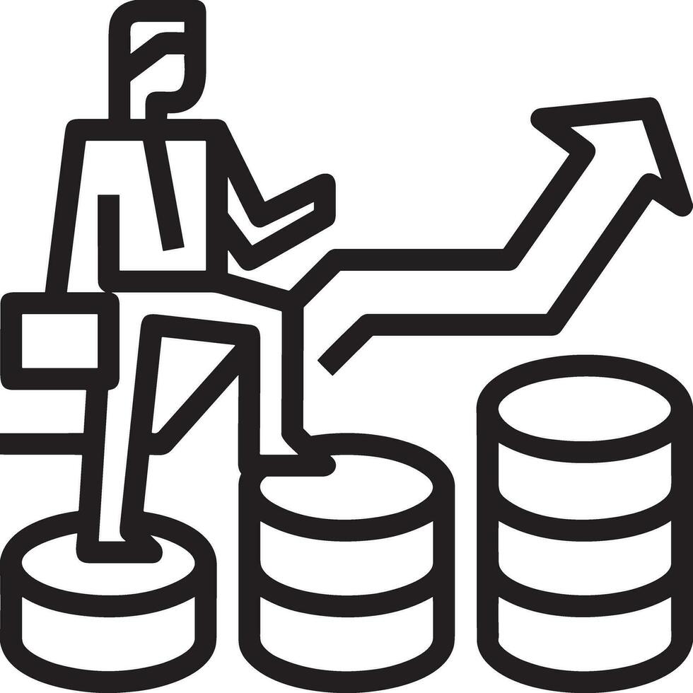 Growth business icon symbol vector image. Illustration of the progress outline infographic strategy  development design image