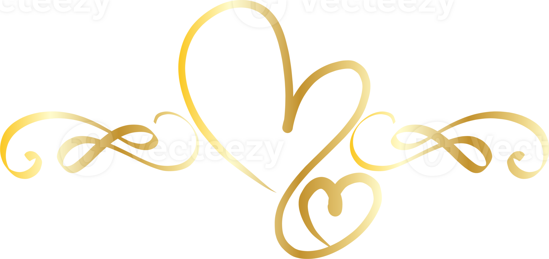Heart decorative calligraphic elements for decoration. png
