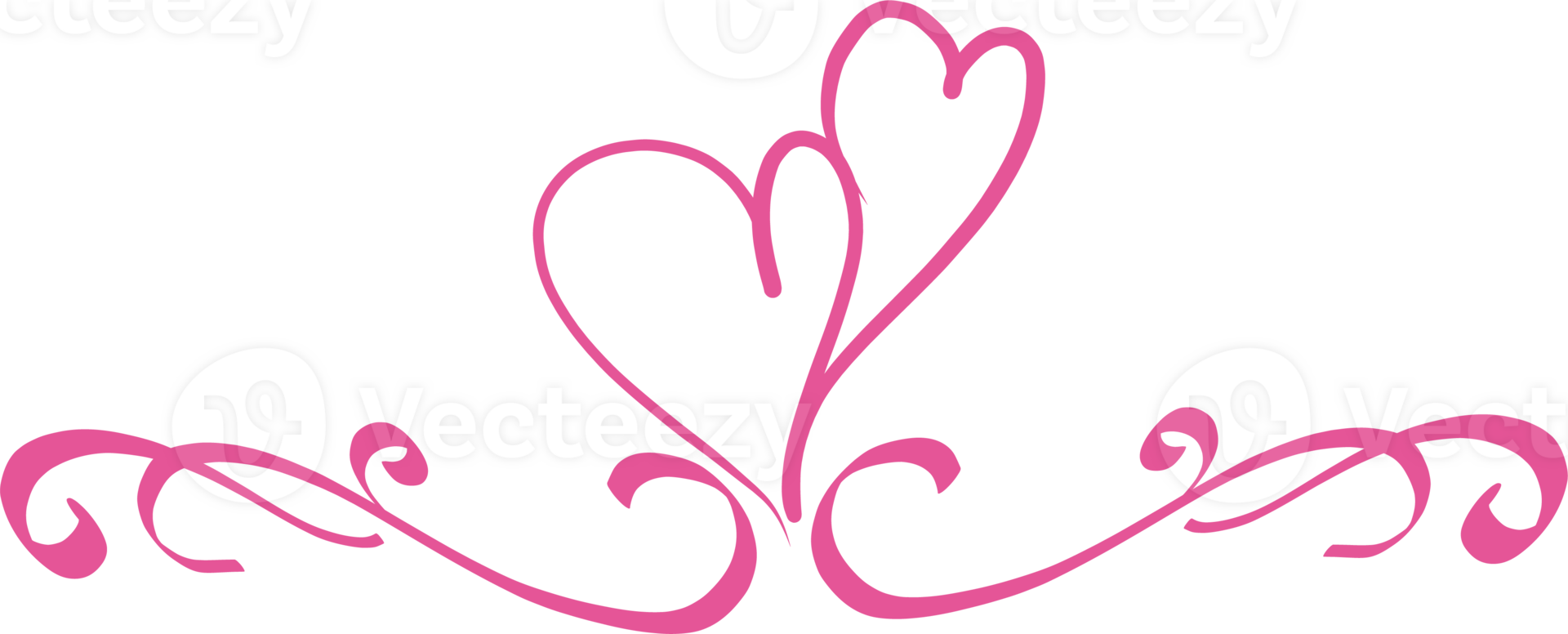 Heart decorative calligraphic elements for decoration. png