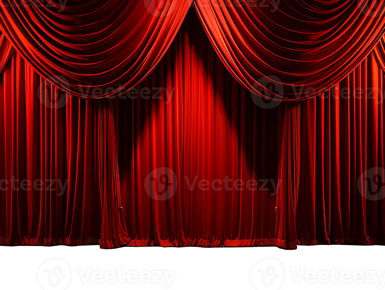 AI generative red curtain of the stage png