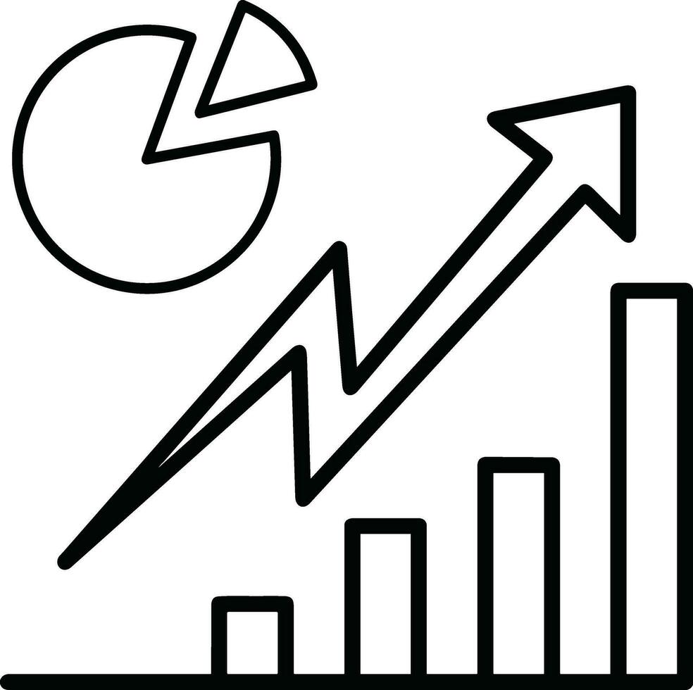 Growth business icon symbol vector image. Illustration of the progress outline infographic strategy  development design image