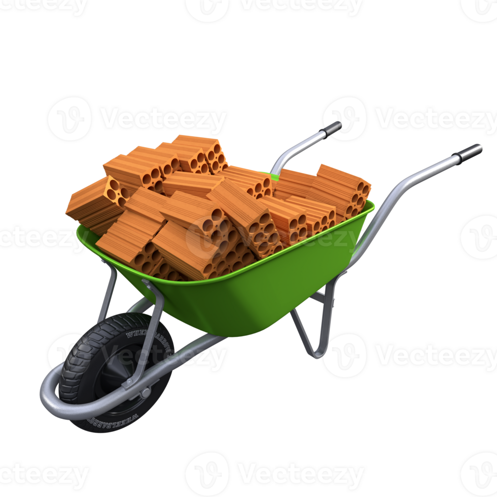 green wheelbarrow with a black wheel png