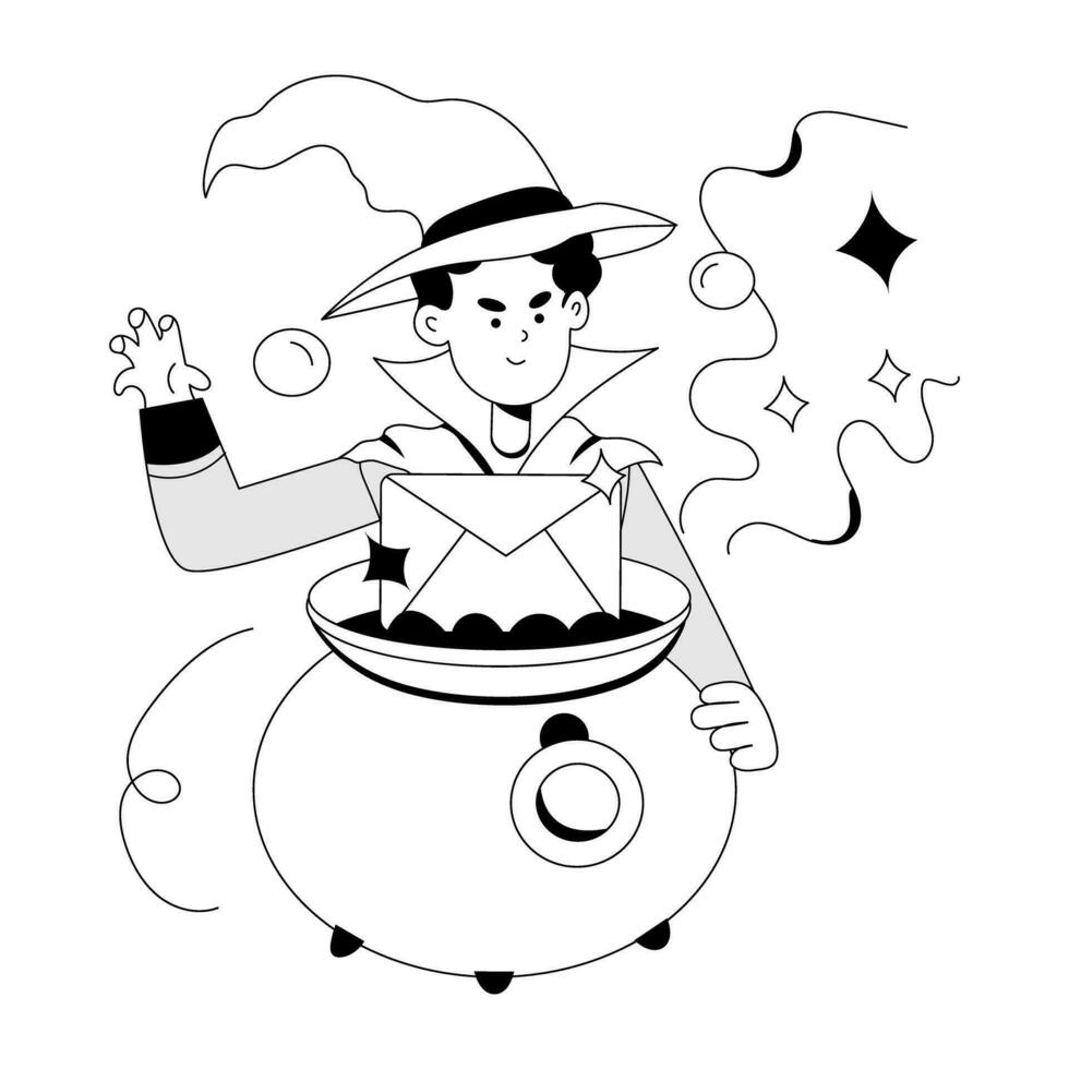 Trendy Cauldron Magic vector