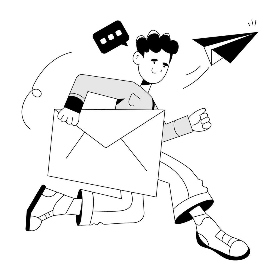 Trendy Sending Email vector
