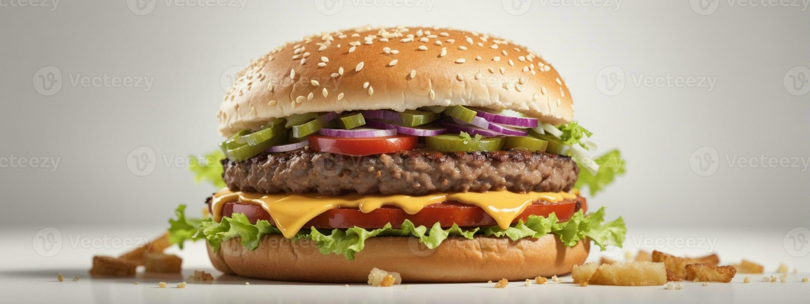 delicious burger. AI generated photo