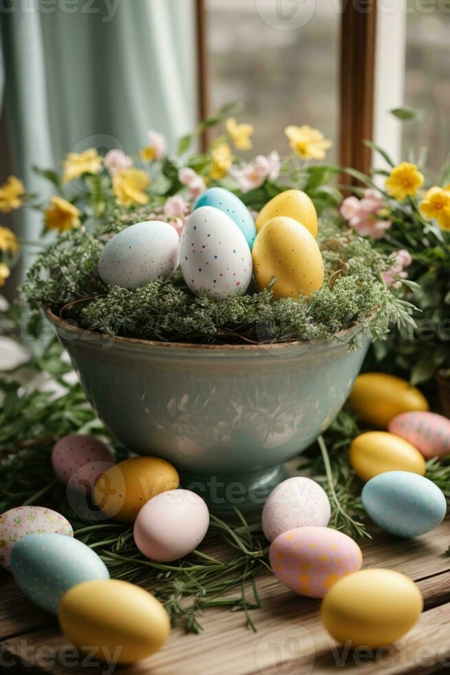 Pascua de Resurrección decoración. ai generado foto