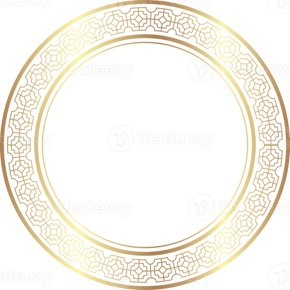 kinesisk gyllene cirkel ram dekorativ design. png