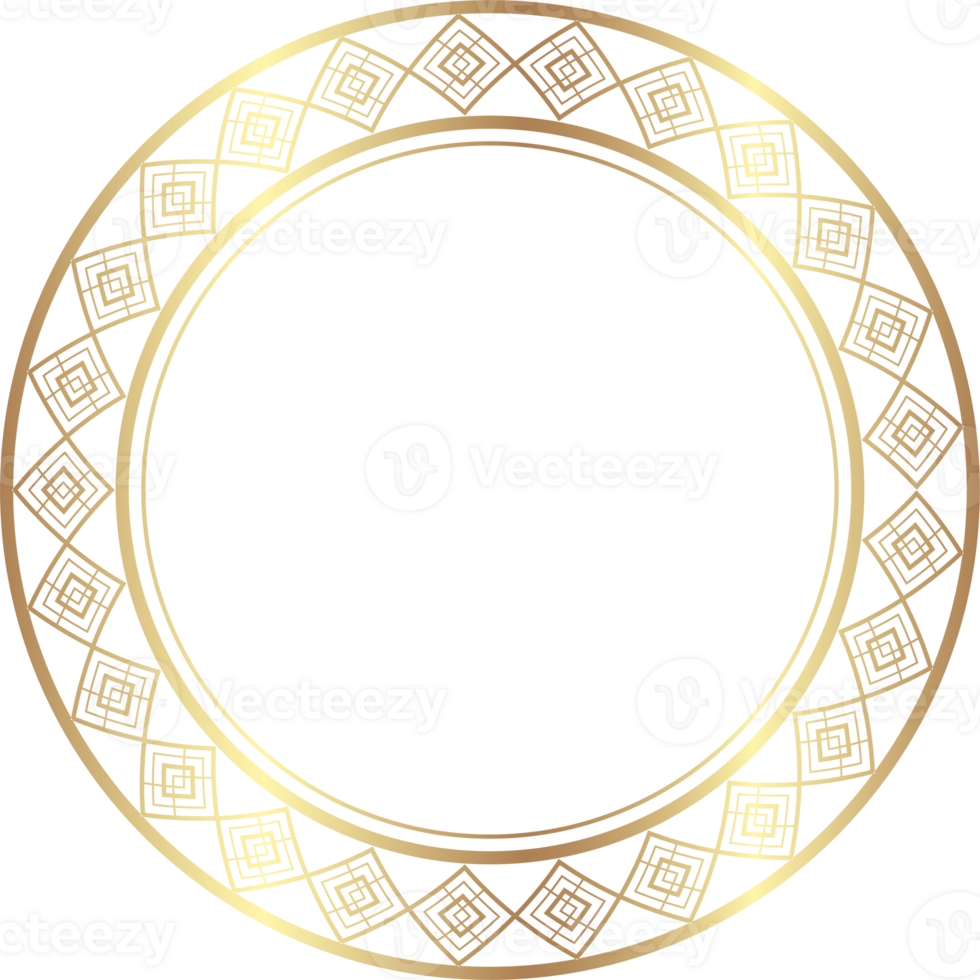 Chinese golden circle frame decorative design. png