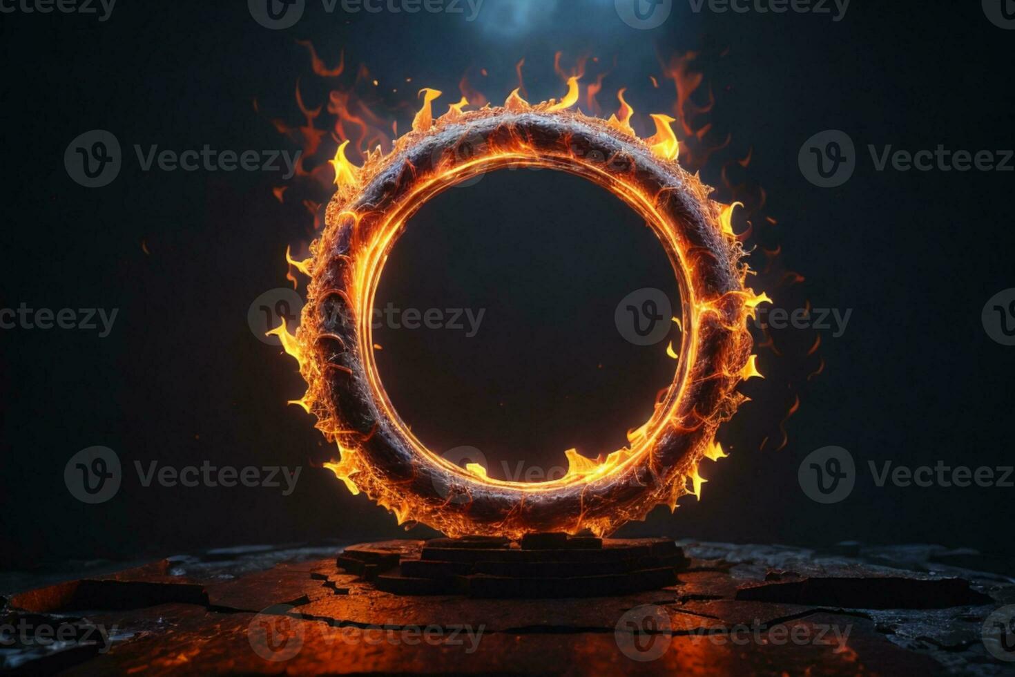 Ring of fire. AI generated photo