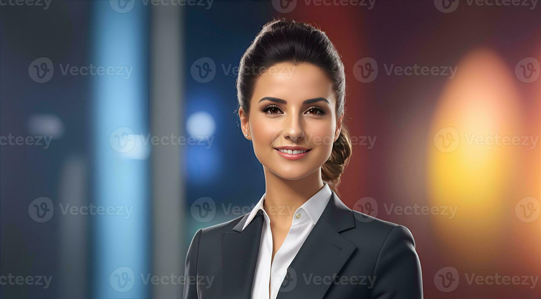 a photo of a tv news female presenter on a popular channel. live stream broadcast on television. AI Generative