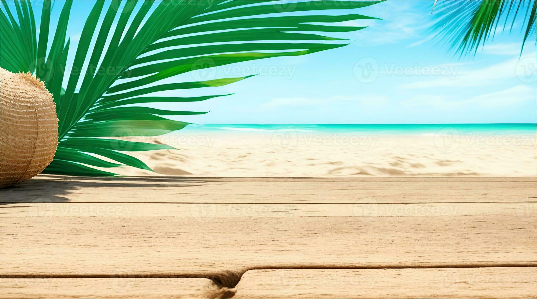 AI Generative, summer sandy and wavy beach background photo