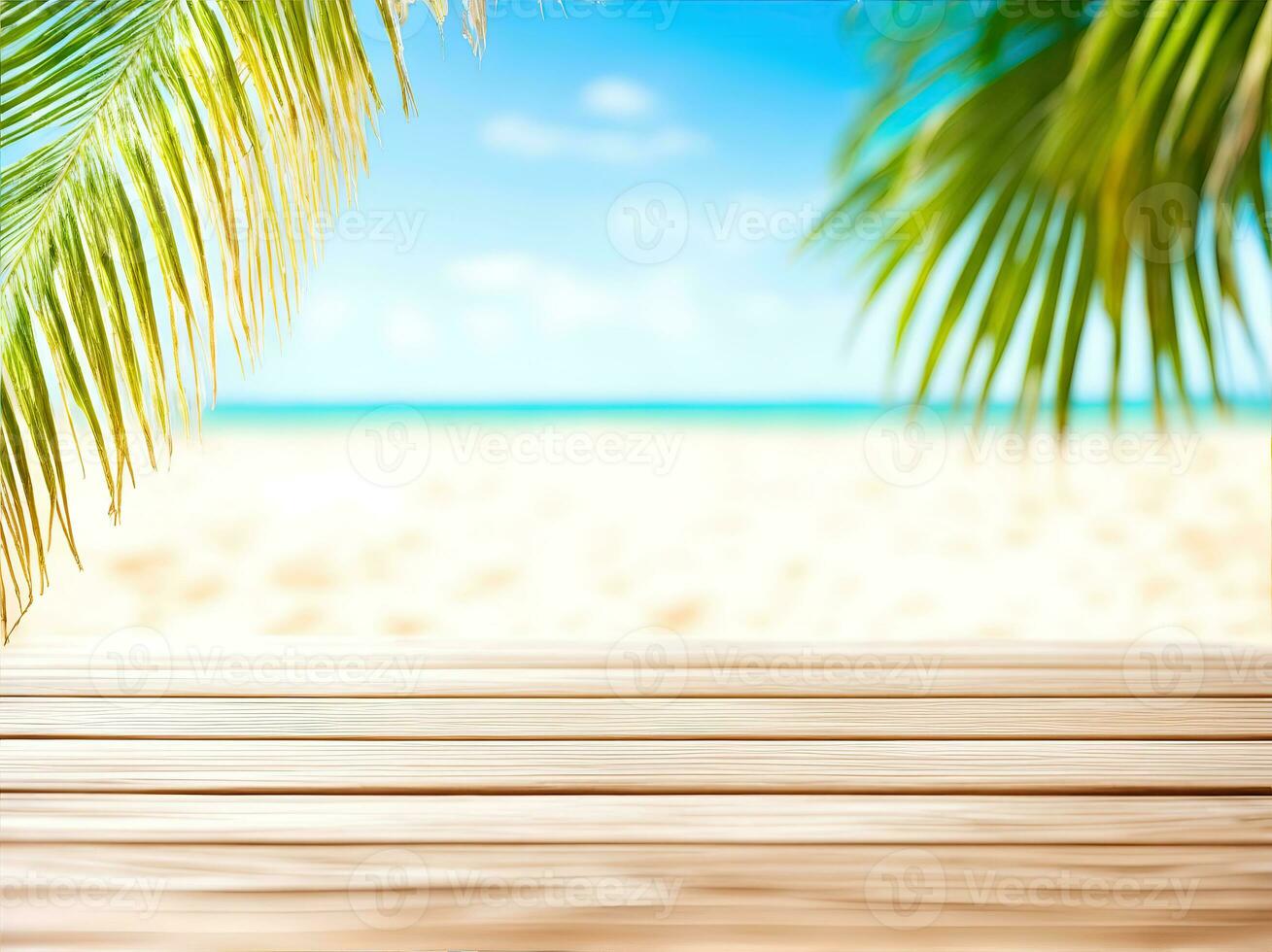 AI Generative, summer sandy and wavy beach background photo