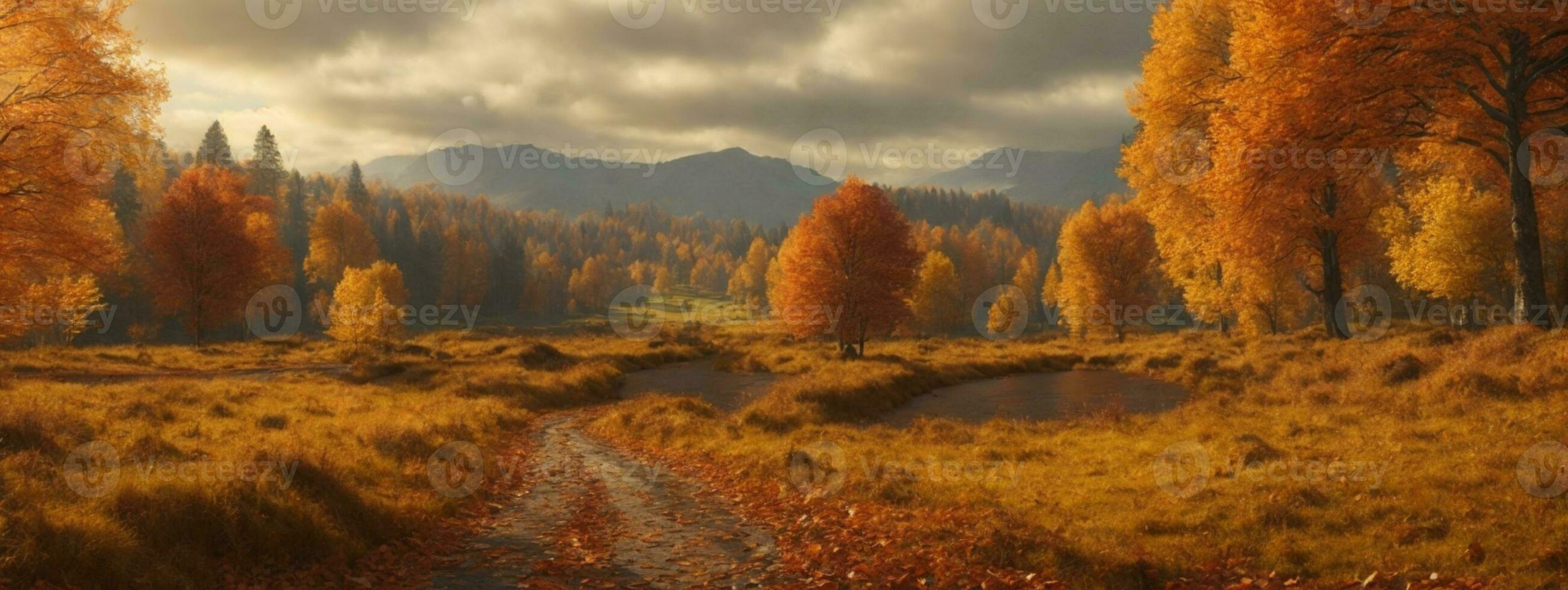 autumn scene. AI generated photo