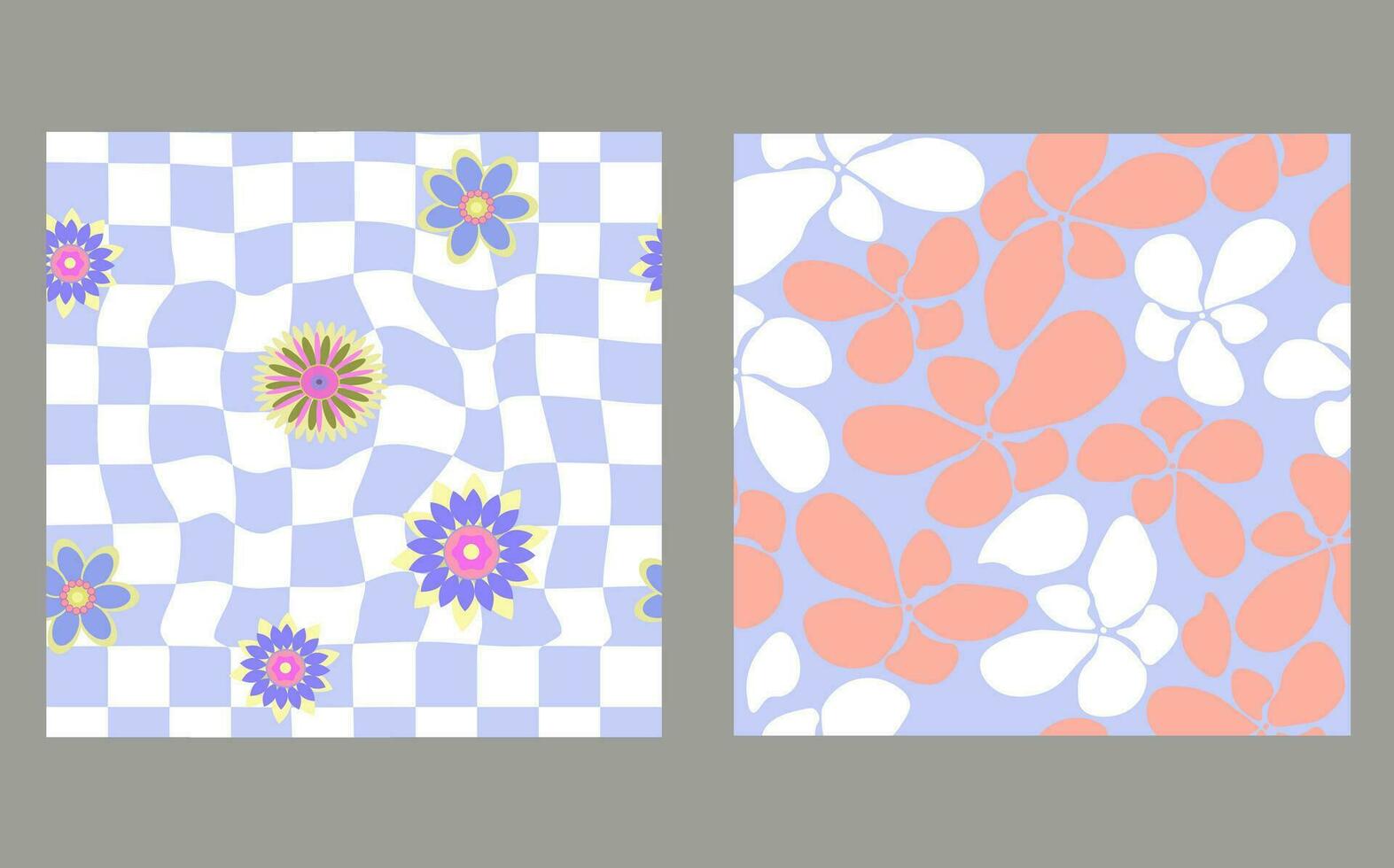 A groovy and psychedelic chessboard backdrop inspired by the 60s and 70s. Perfect for print templates, textiles. vector