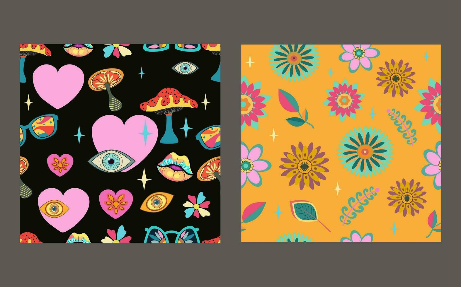 A groovy and psychedelic chessboard backdrop inspired by the 60s and 70s. Perfect for print templates, textiles. vector