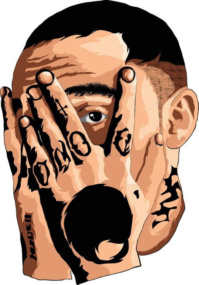 Face illustration hiphop artist vector