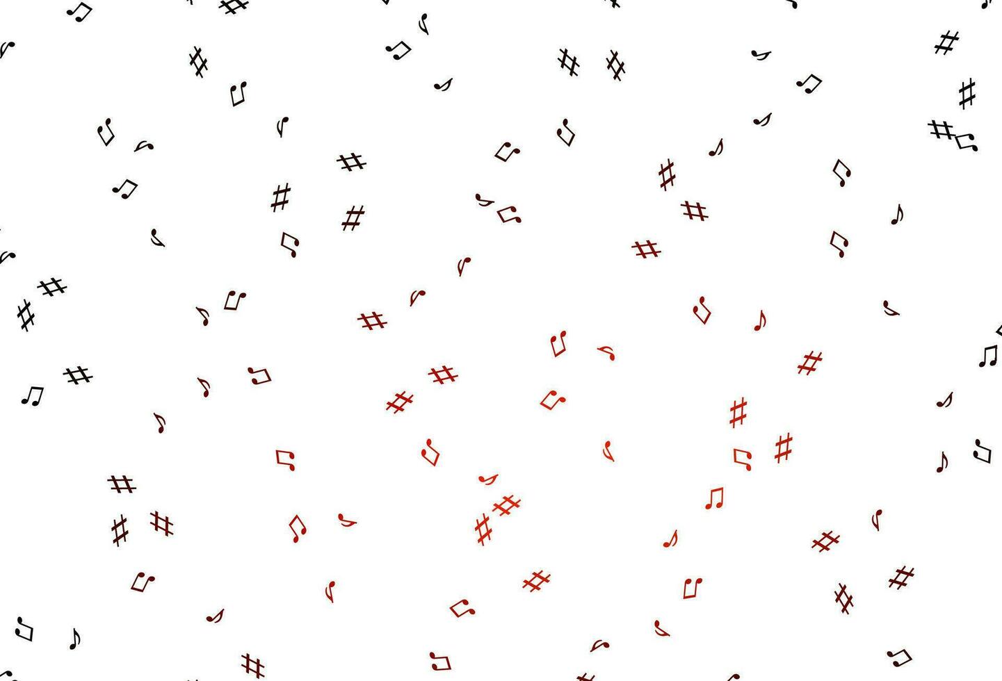 Light Red vector texture with musical notes.