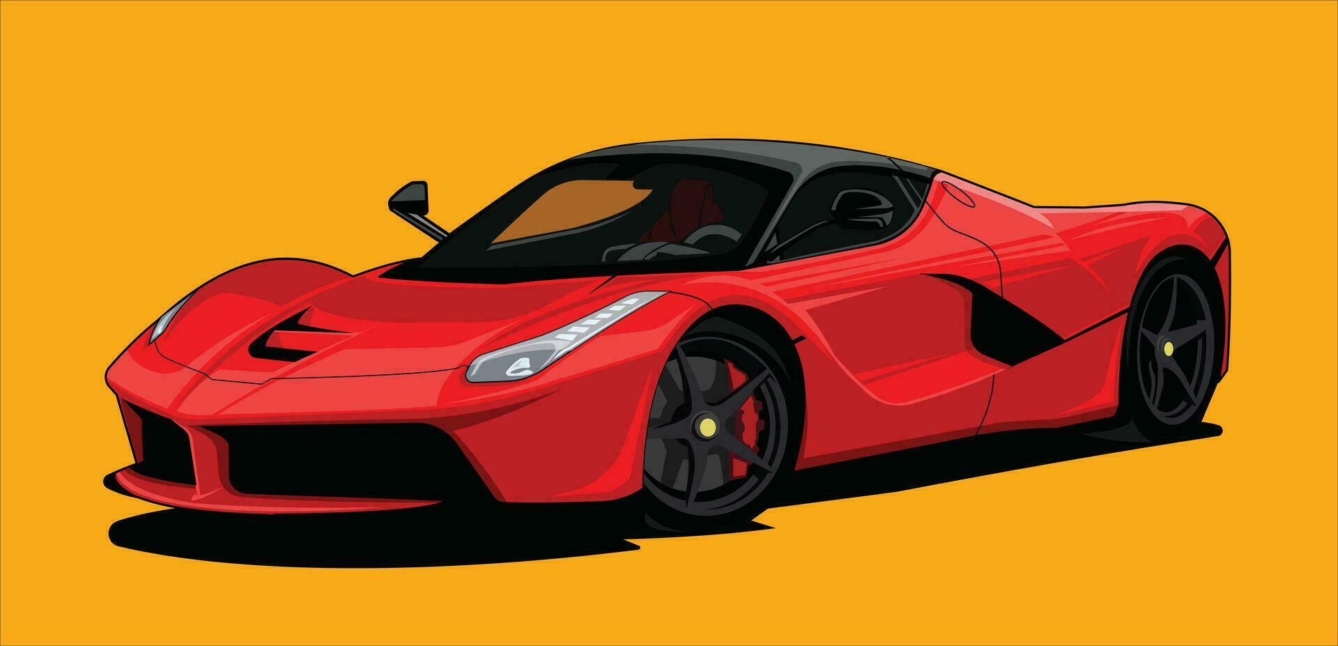 red luxury race car vector design