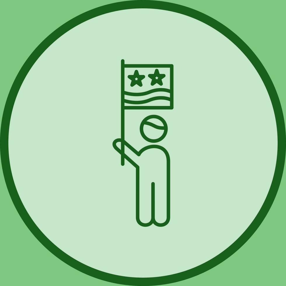 Raising Flag Vector Icon