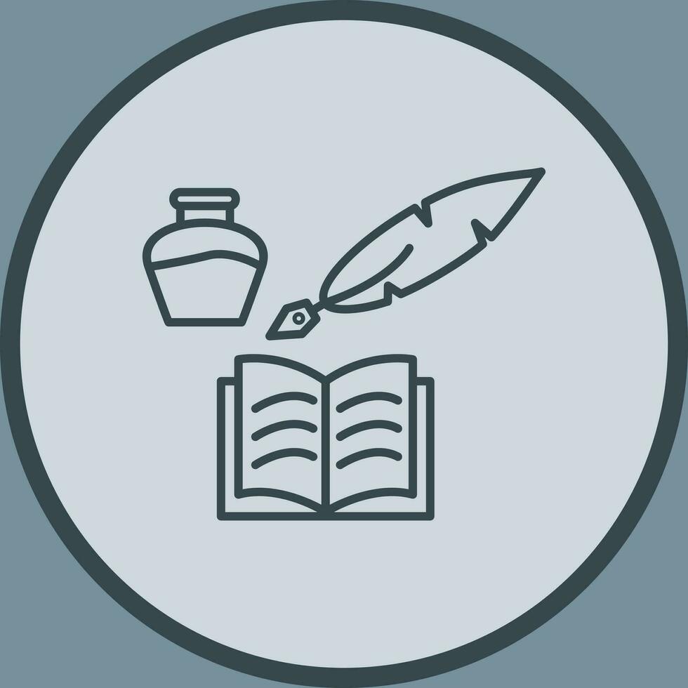 Unique Quill and Book Vector Icon