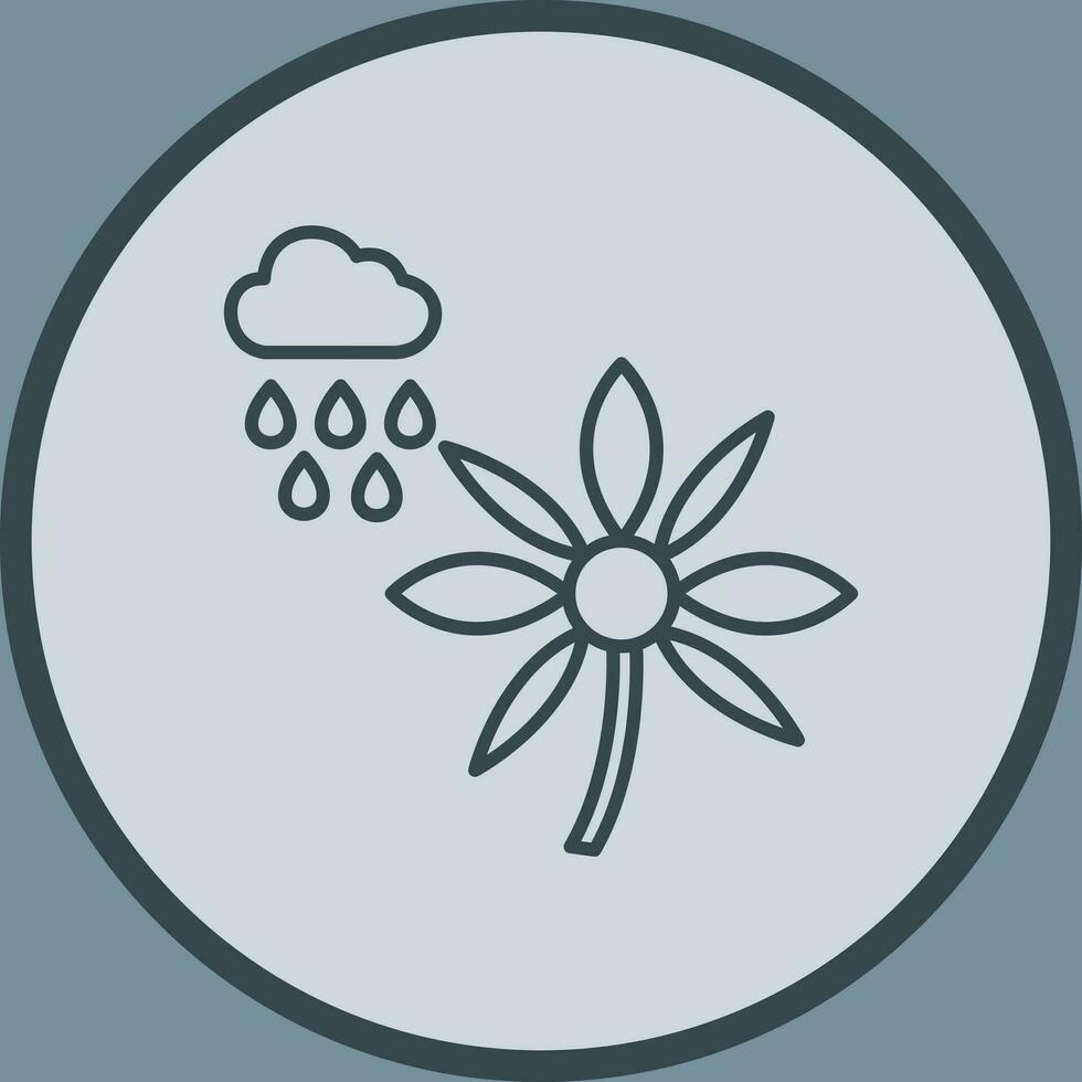 Flower with rain Vector Icon