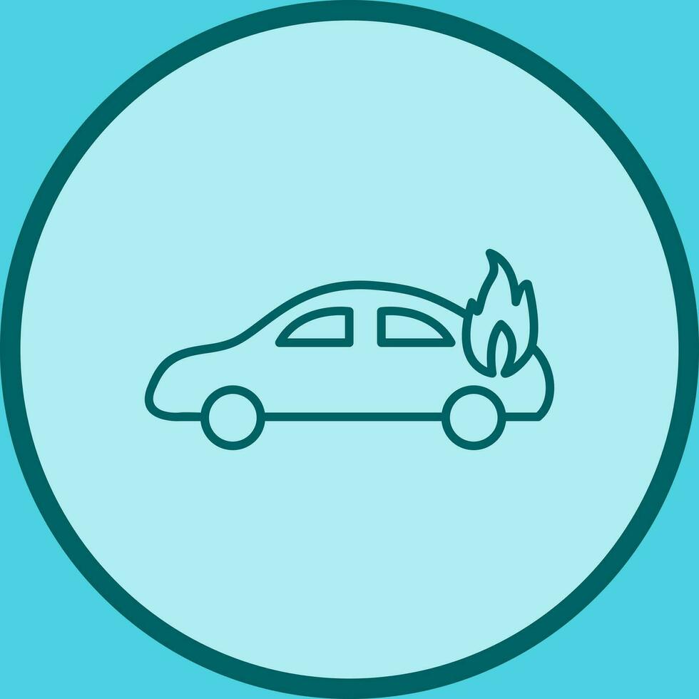 Unique Car on Fire Vector Icon