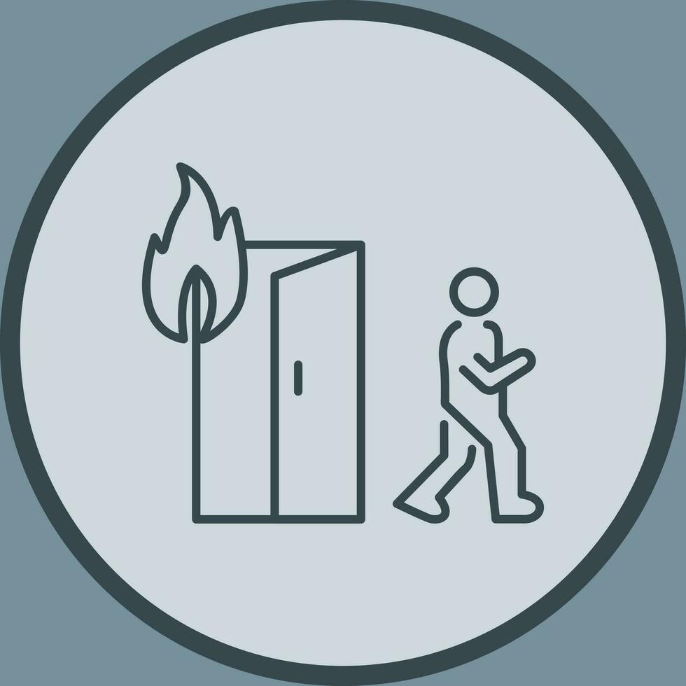 Unique Running from Fire Vector Icon