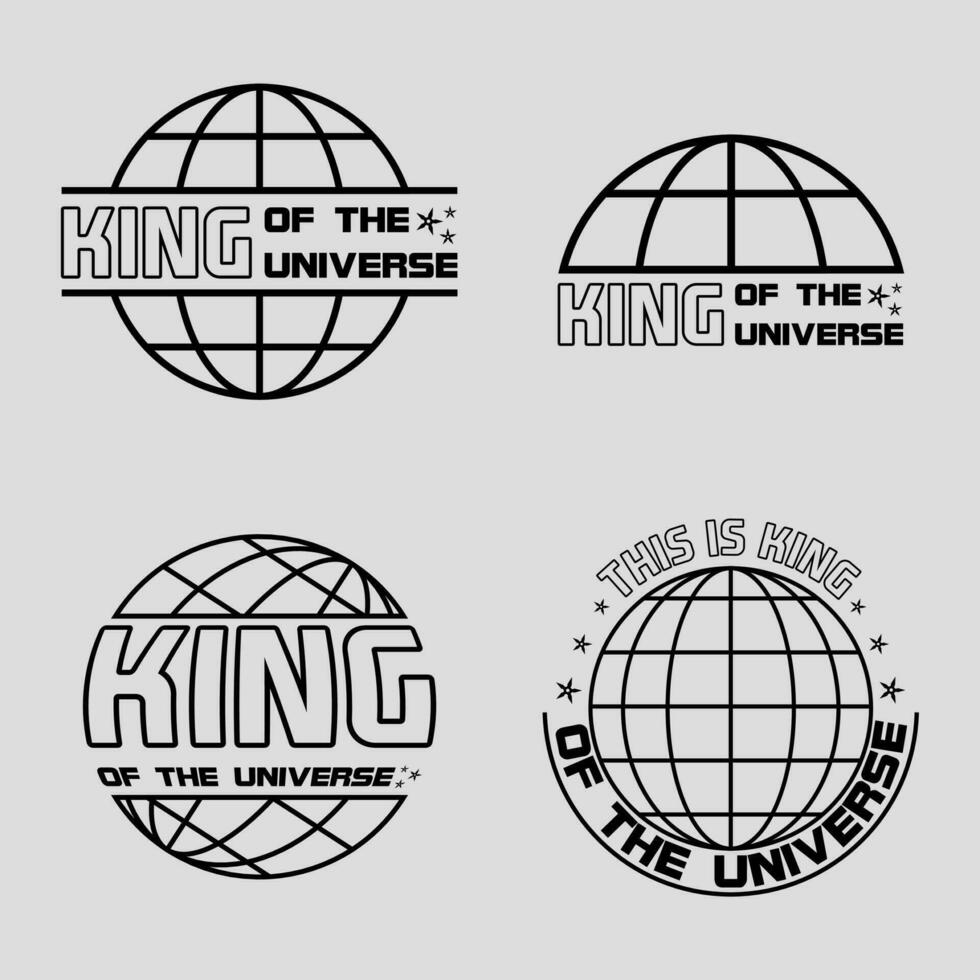 Street wear fashion design Globes element design King of the Universe vector