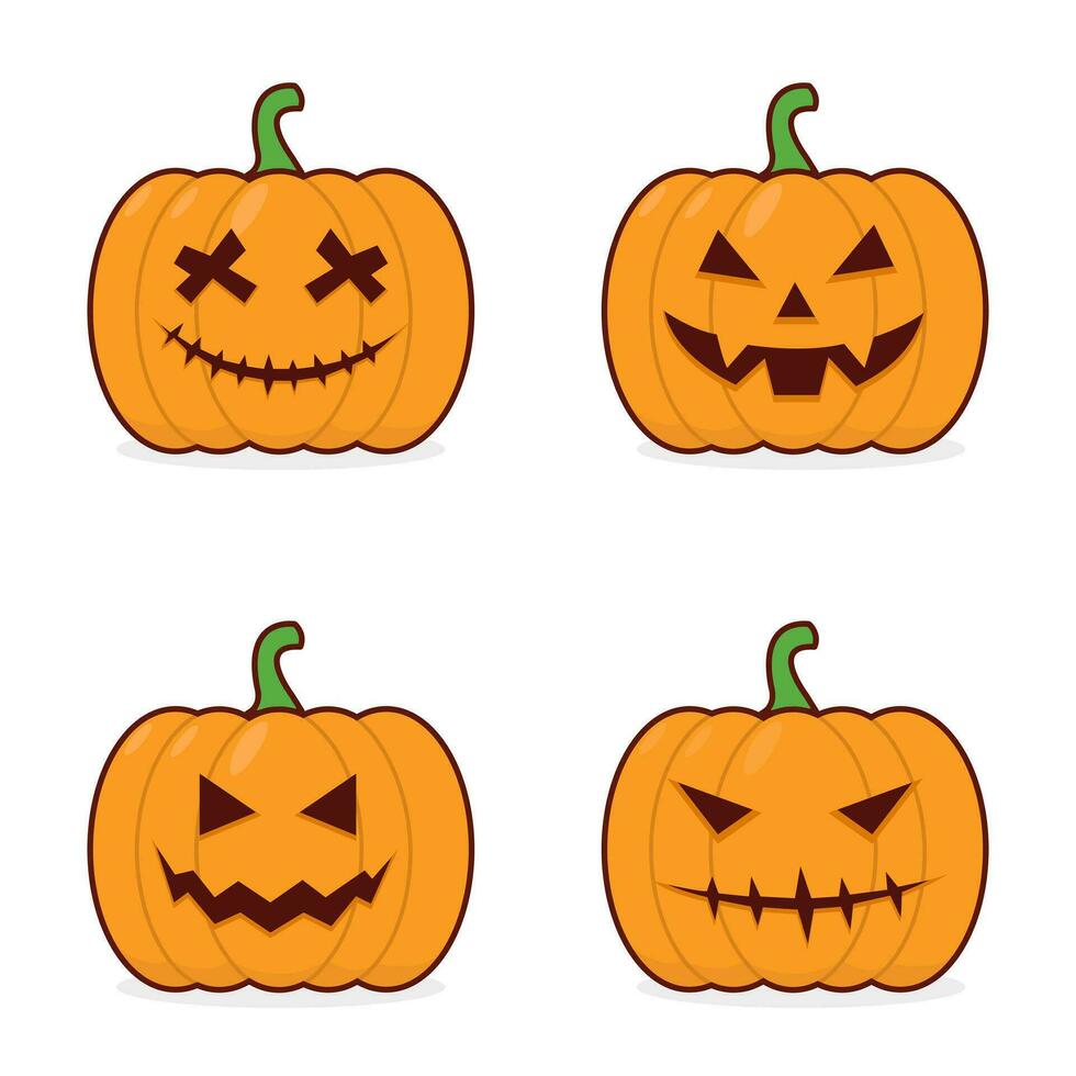 Víspera de Todos los Santos calabaza, Jack Jack o linterna cara vector