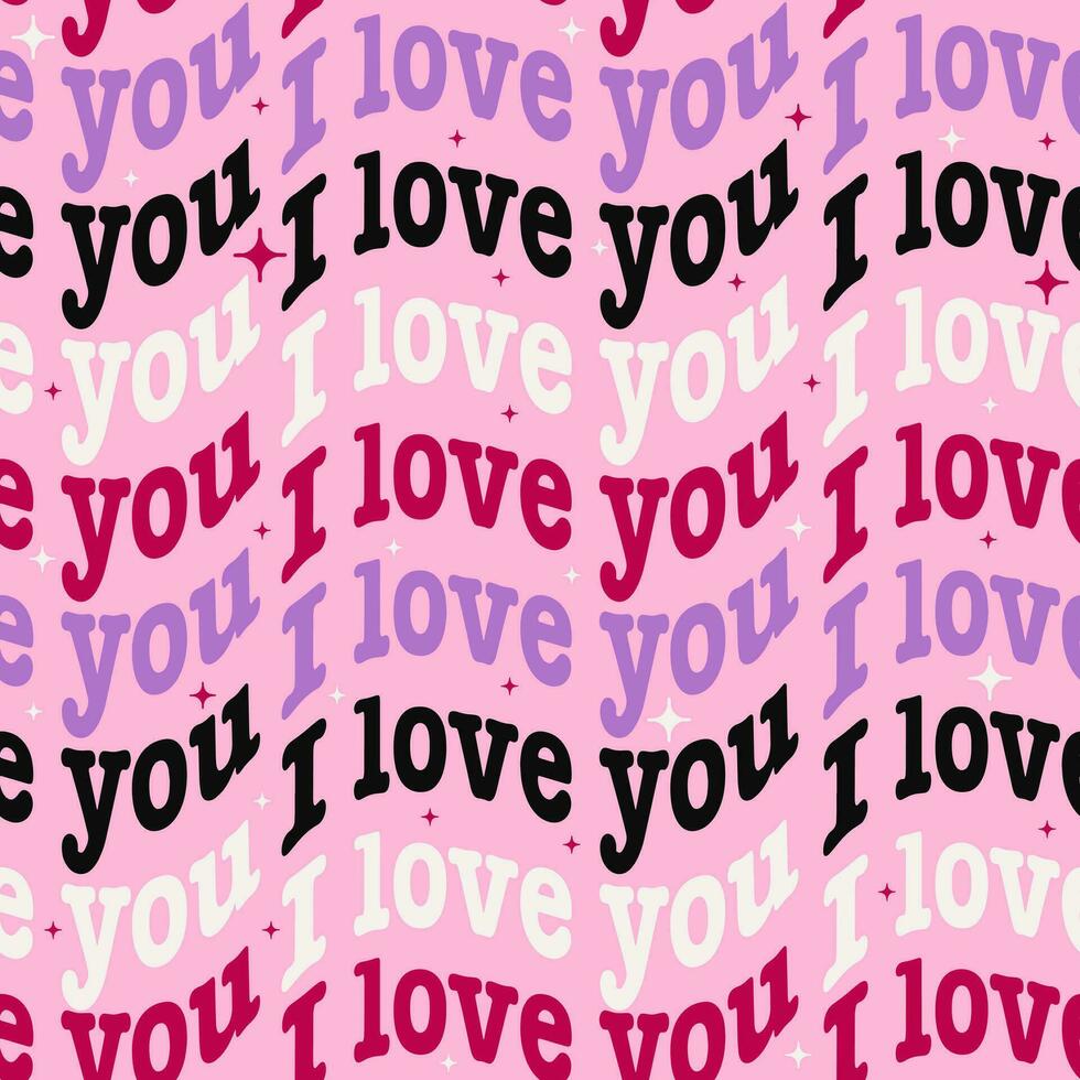 Trendy hand-drawn seamless pattern with hearts, love symbol. Valentines day vector background