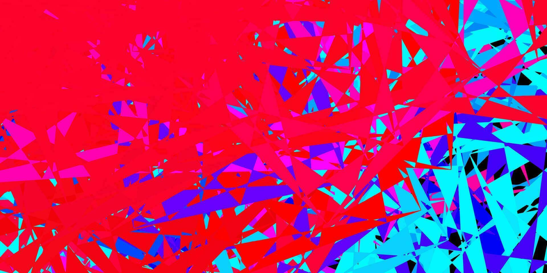 Dark blue, red vector texture with random triangles.