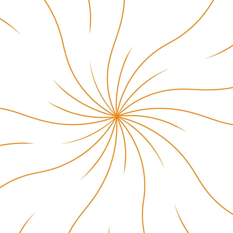 naranja arremolinándose modelo antecedentes. Víspera de Todos los Santos color. vórtice Starburst espiral giro cuadrado. hélice rotación rayos convergente escalable rayas. vector ilustración