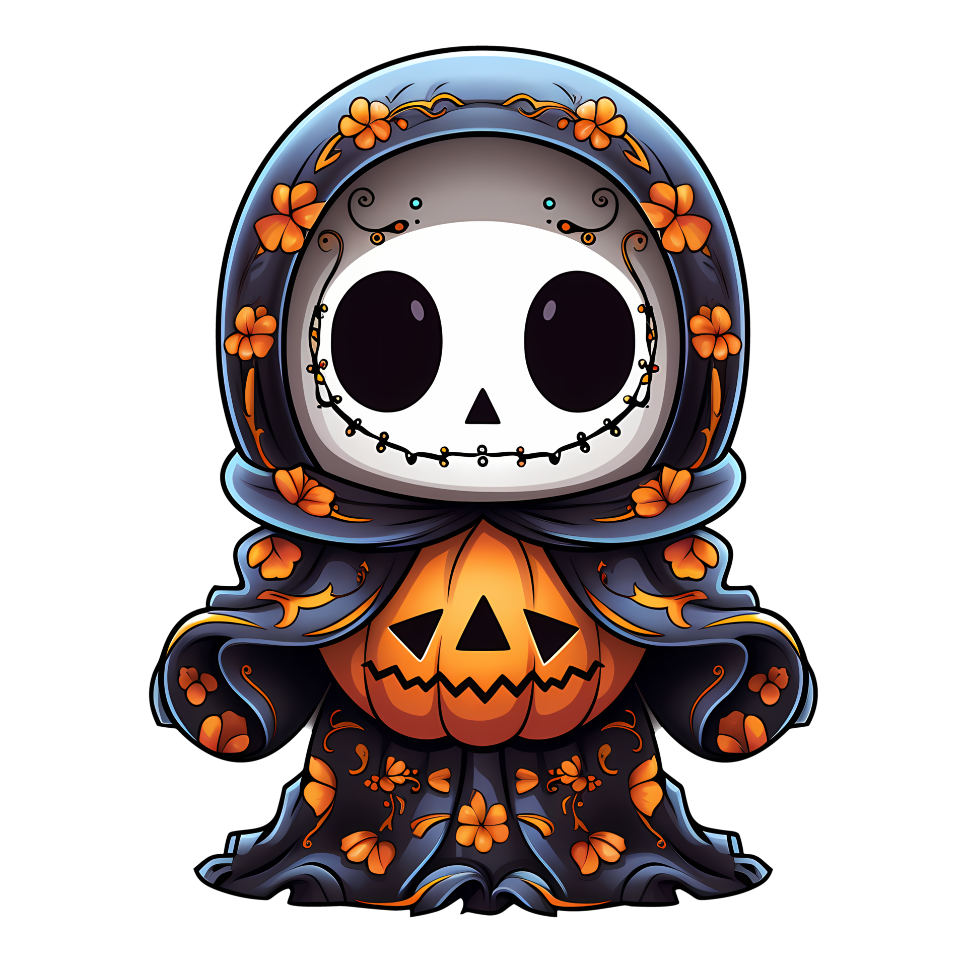 Kawaii Spooky Halloween Clipart Illustration AI Generative 29210734 PNG