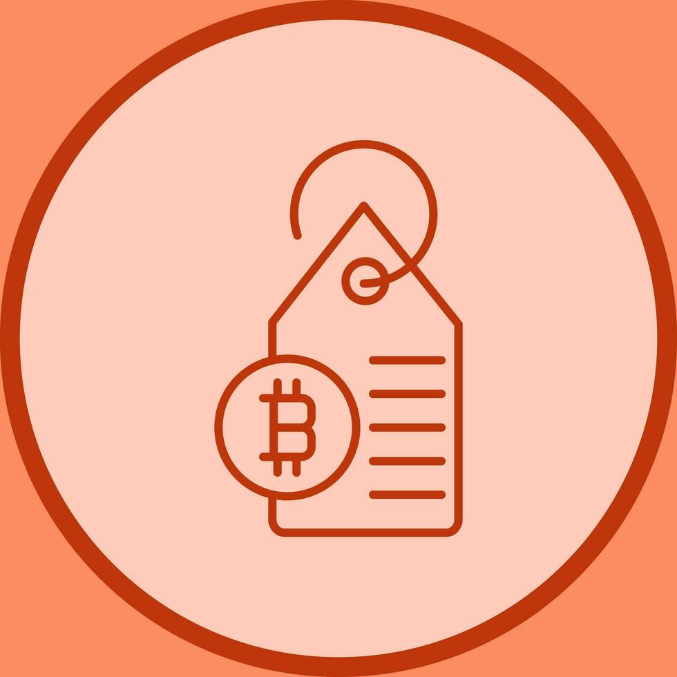 icono de vector de etiqueta de etiqueta de bitcoin