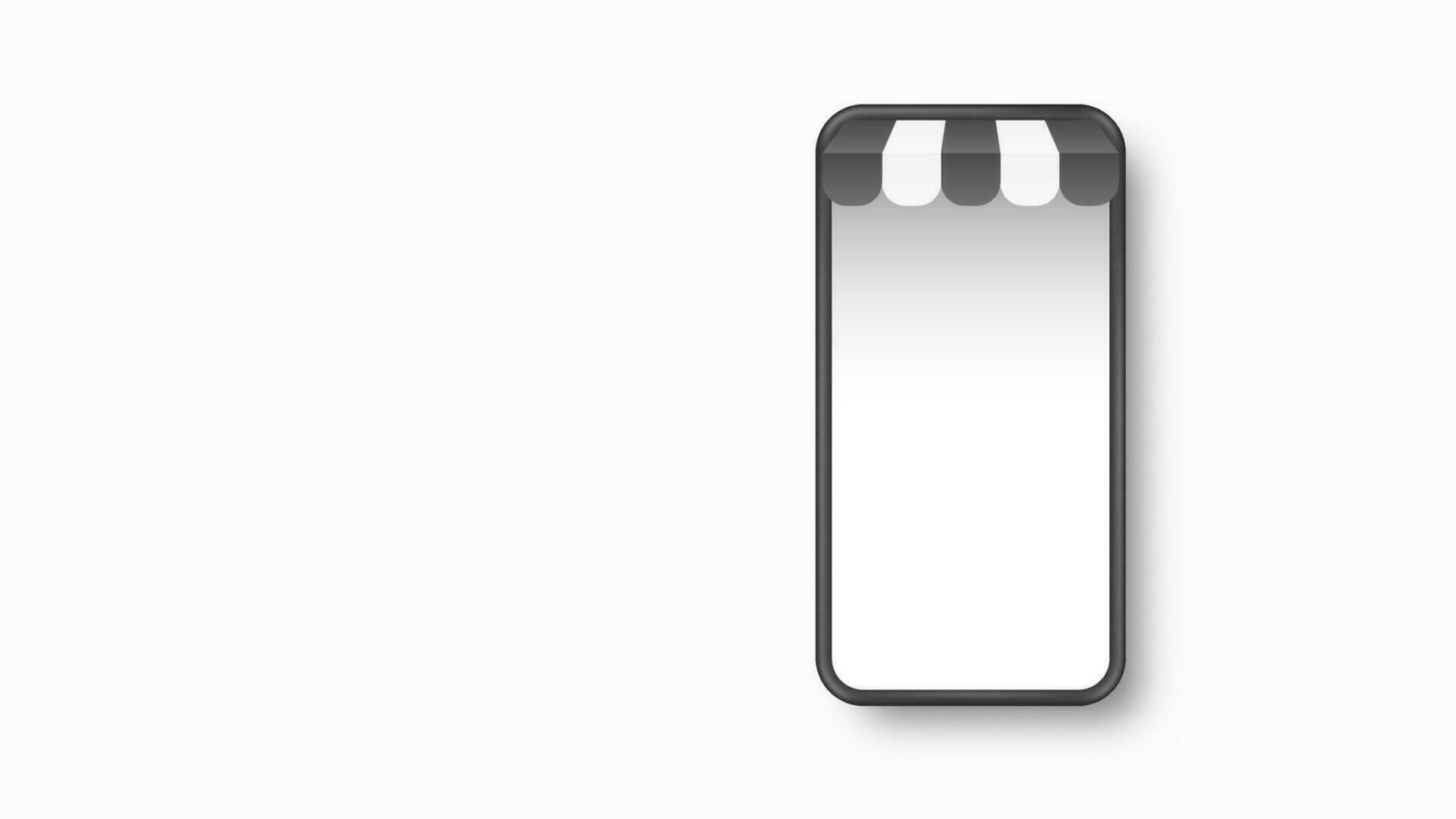 Mobile phone and a black roof realistic 3d design. Vector illustration. Eps10