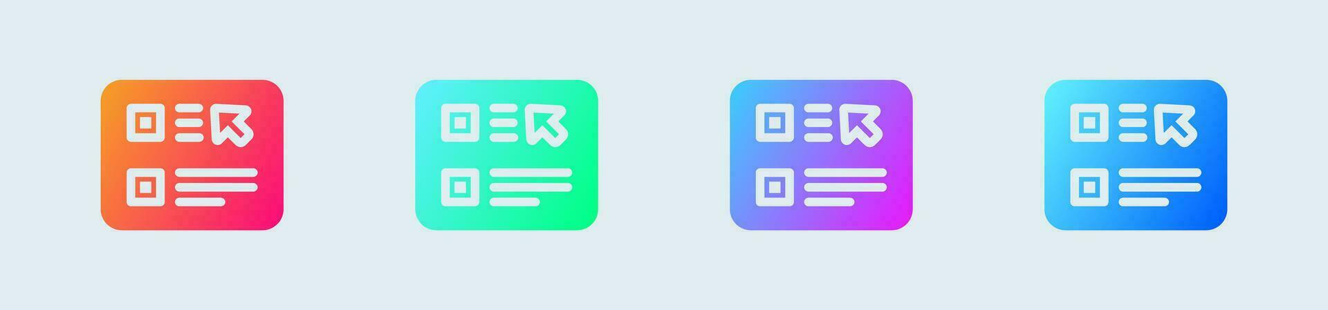 Choice solid icon in gradient colors. Choose button signs vector illustration.