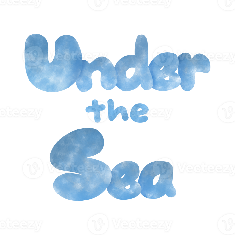 word under the sea in water design, no background png