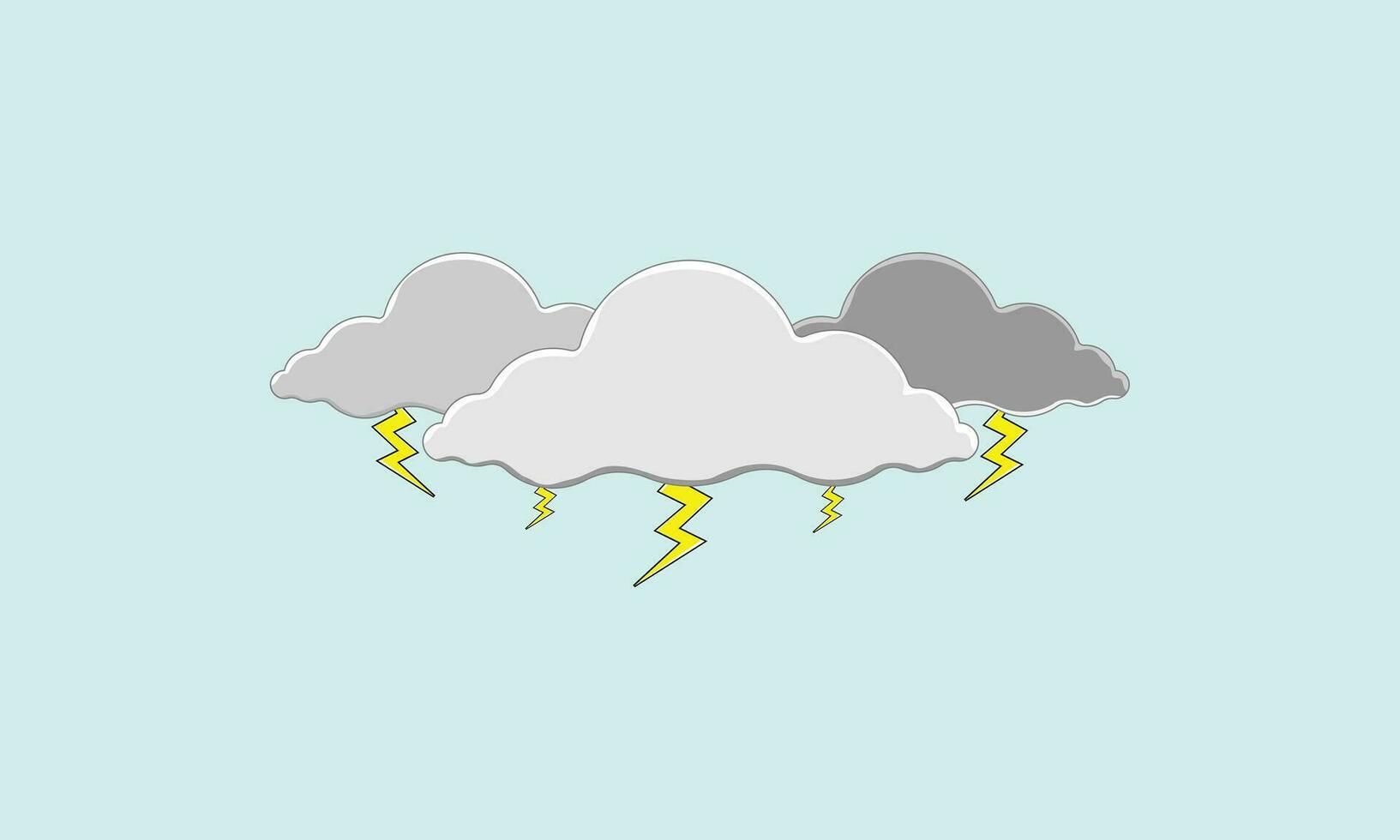 Lightning raining Clouds vector illustration