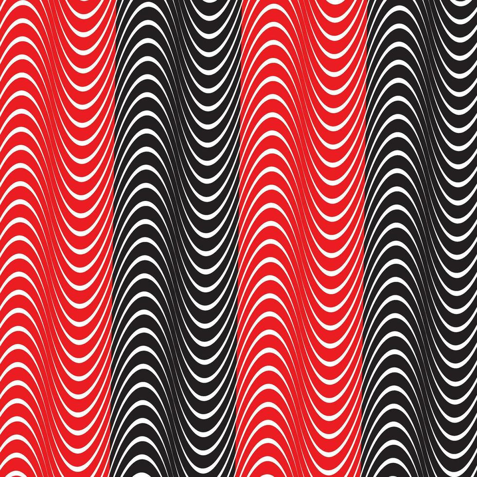 simple abstract seamlees red black color wavy zig zag pattern art vector