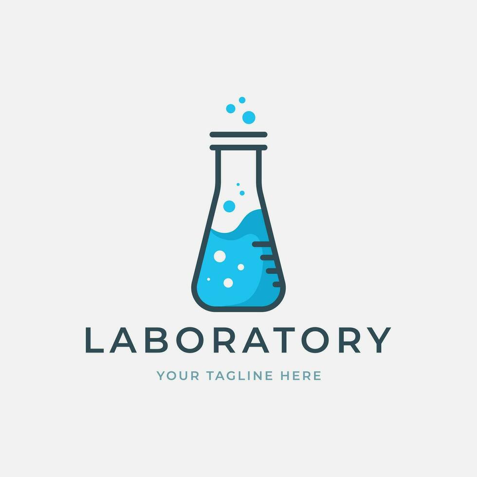 laboratory flat logo vector illustration template design. icon lab science
