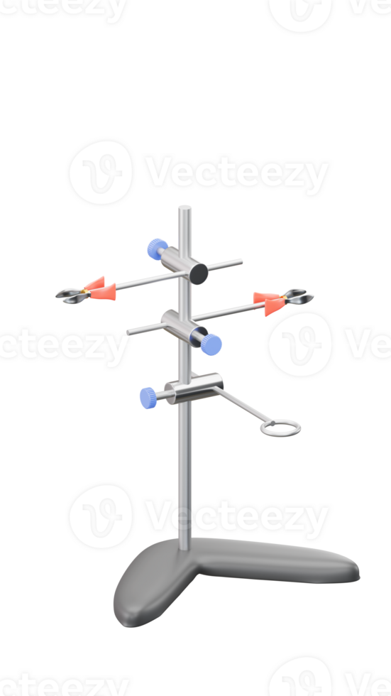 3D rendering of Laboratory Test Tube Grip Stand Holder, Scientific equipment png