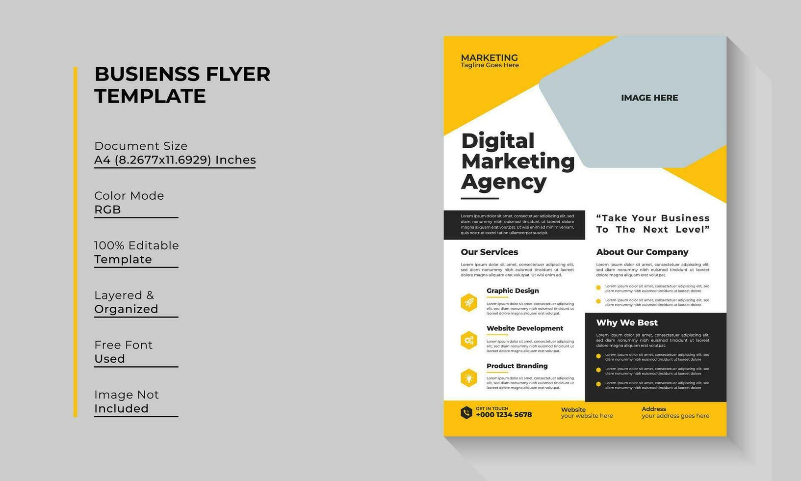 Digital marketing agency flyer design vector template