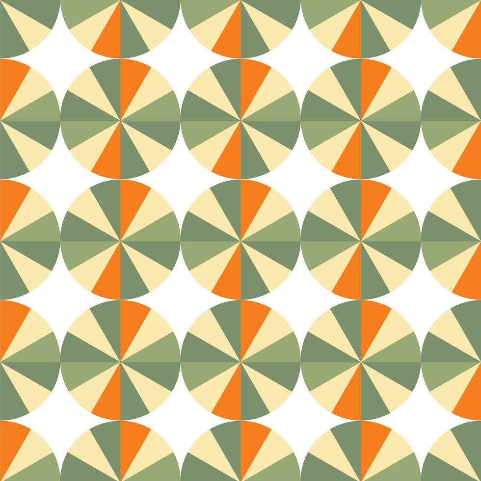 Seamless Pattern circle geometric graphic design, fall color season vector