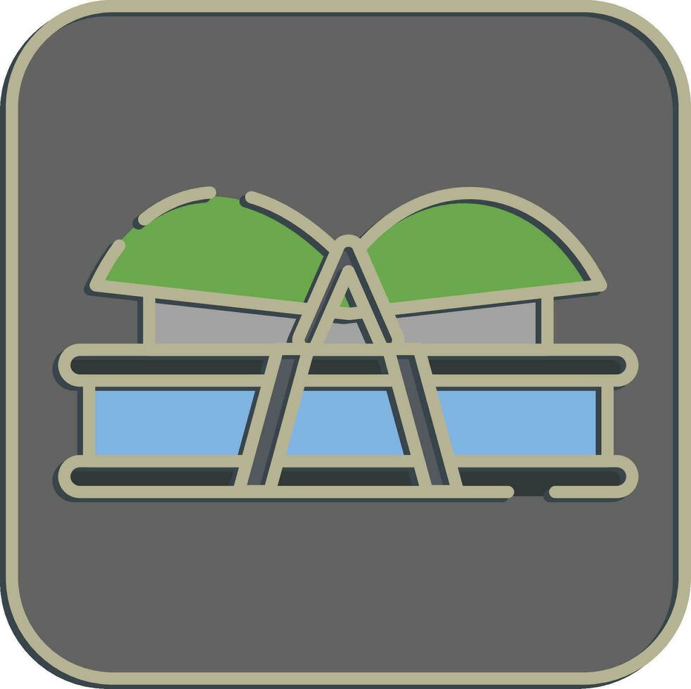 Icon parliament building. Indonesian general election elements. Icons in embossed style. Good for prints, posters, infographics, etc. vector