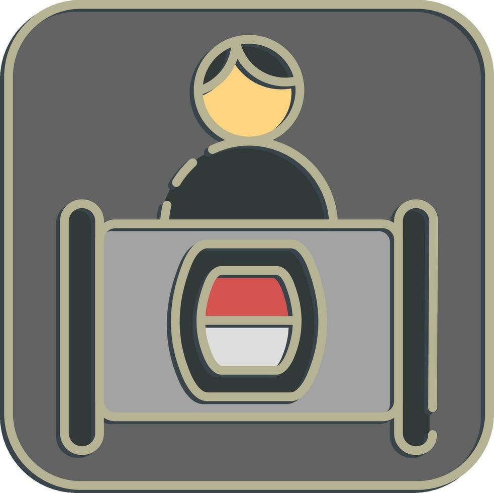 Icon voting booth. Indonesian general election elements. Icons in embossed style. Good for prints, posters, infographics, etc. vector