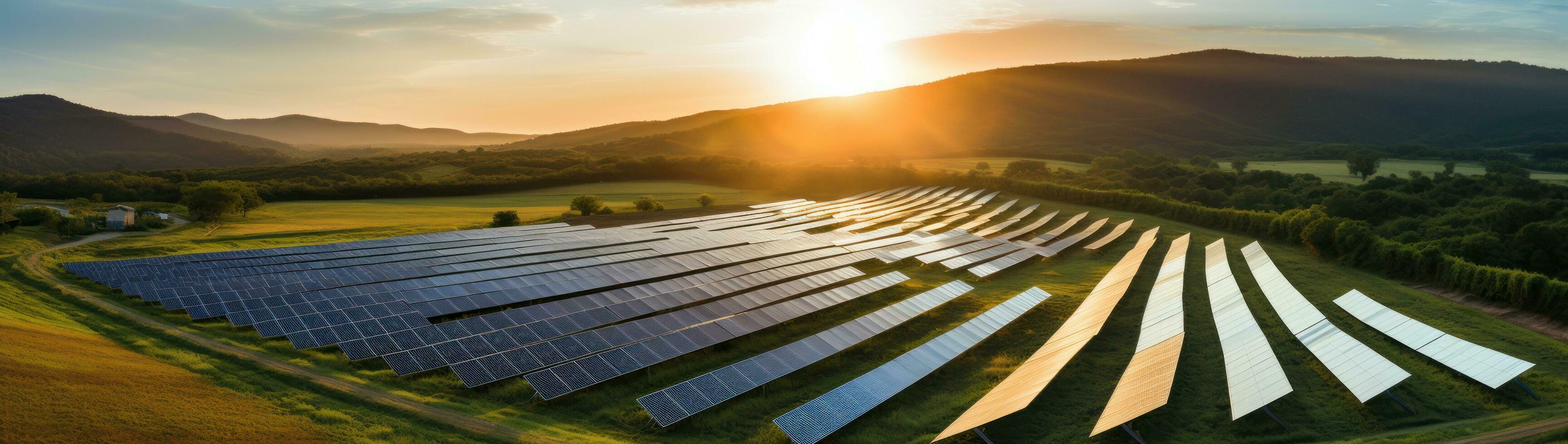 Sun panels in the field photo