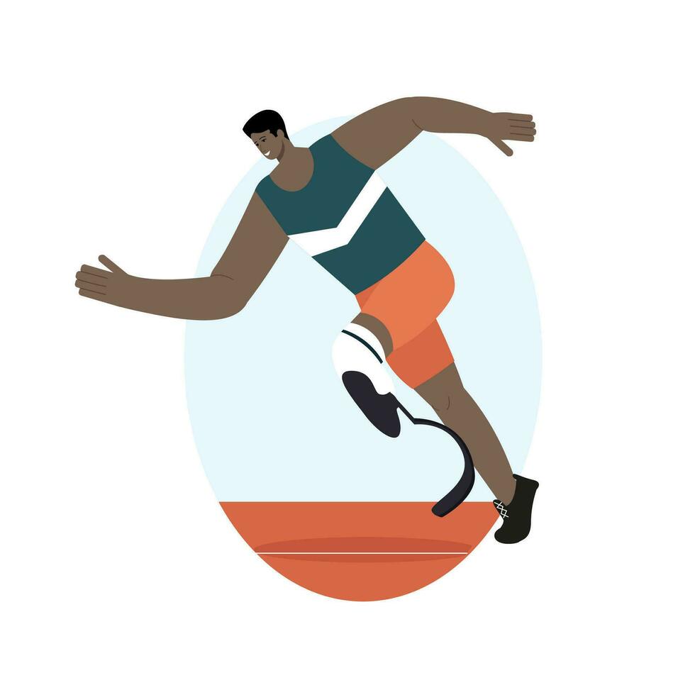 three december world day of disabled people vector logo design. A man without a leg runs at speed