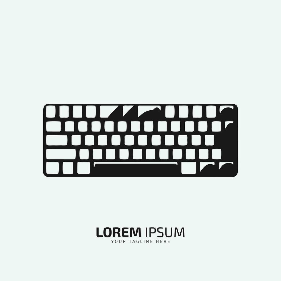 minimal and abstract computer keyboard logo vector silhouette keyboard icon