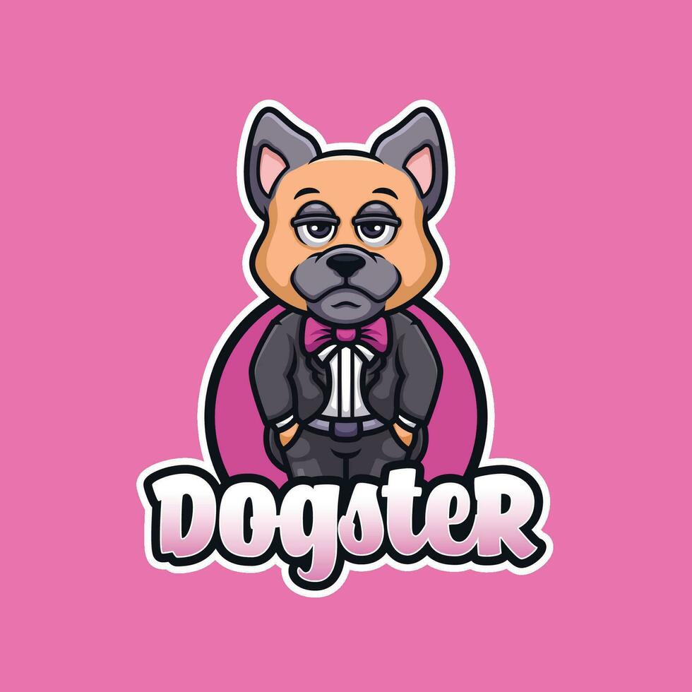 perro dibujos animados mascota logo vector