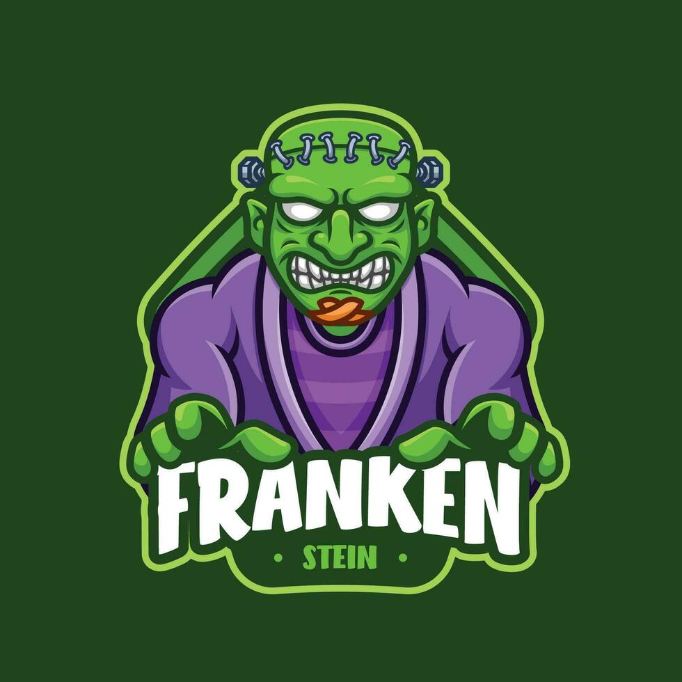 frankenstein dibujos animados mascota logo vector